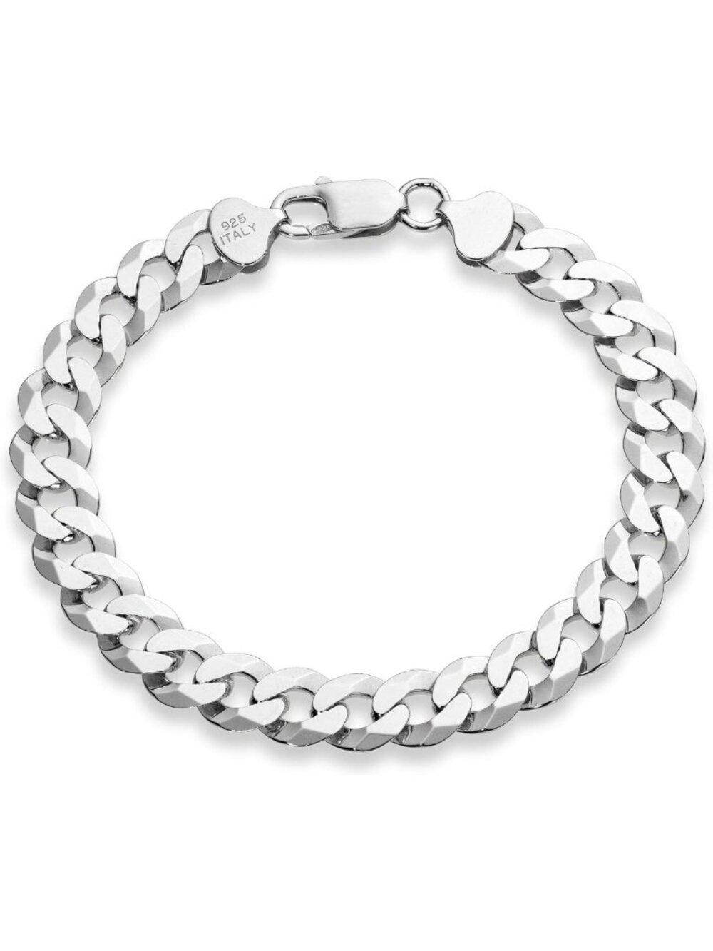 Stylish 9mm Cuban Link Chain Bracelet in 925 Sterling Silver for Men